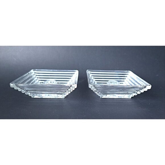 Vintage Manhattan Depression Pair of Candle Holders Candlestick 1930's - Picture 2 of 3